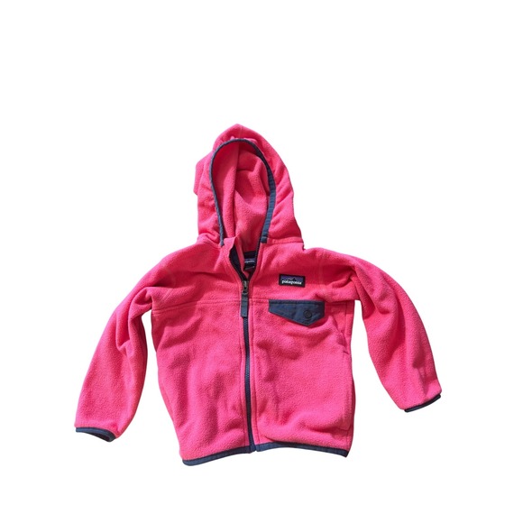 Patagonia Other - Patagonia Kids Pink Micro D Full Zip Fleece Hoodie Jacket 12-18M